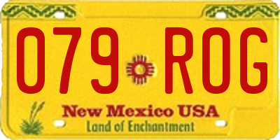 NM license plate 079ROG