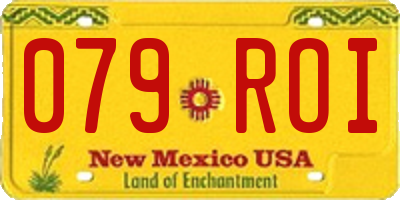NM license plate 079ROI