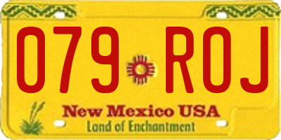 NM license plate 079ROJ