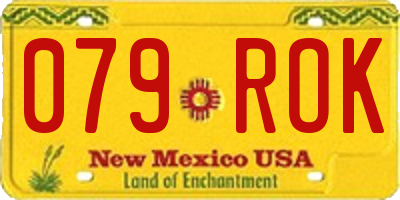 NM license plate 079ROK