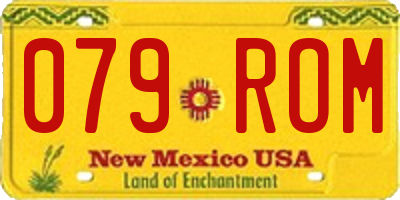 NM license plate 079ROM