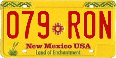 NM license plate 079RON