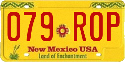 NM license plate 079ROP