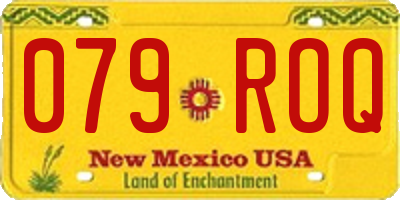 NM license plate 079ROQ