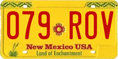 NM license plate 079ROV
