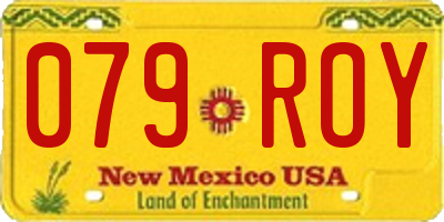 NM license plate 079ROY