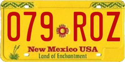 NM license plate 079ROZ