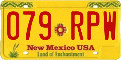 NM license plate 079RPW