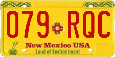 NM license plate 079RQC