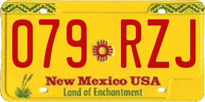 NM license plate 079RZJ
