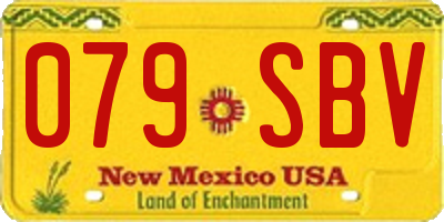 NM license plate 079SBV