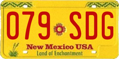 NM license plate 079SDG
