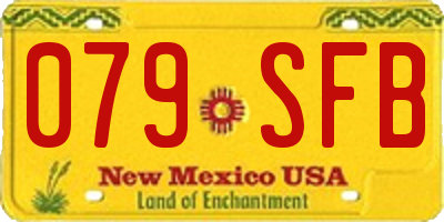 NM license plate 079SFB