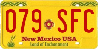 NM license plate 079SFC