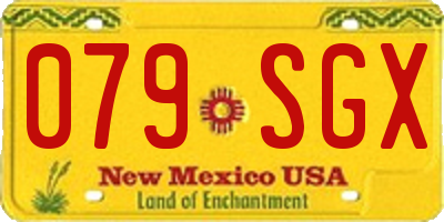 NM license plate 079SGX
