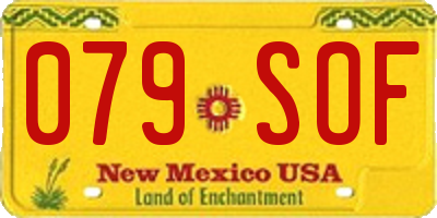 NM license plate 079SOF