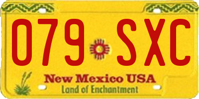 NM license plate 079SXC