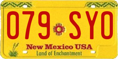 NM license plate 079SYO