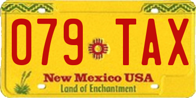 NM license plate 079TAX