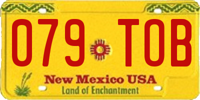 NM license plate 079TOB
