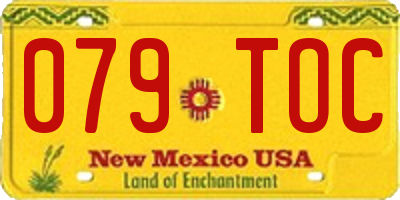 NM license plate 079TOC