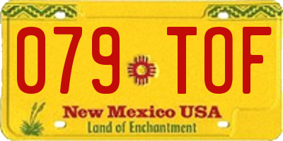 NM license plate 079TOF