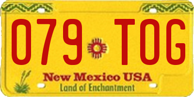 NM license plate 079TOG