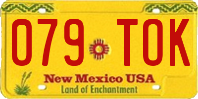 NM license plate 079TOK