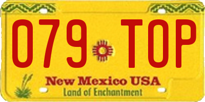 NM license plate 079TOP