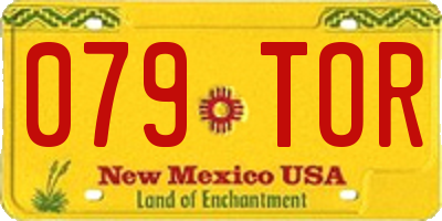 NM license plate 079TOR