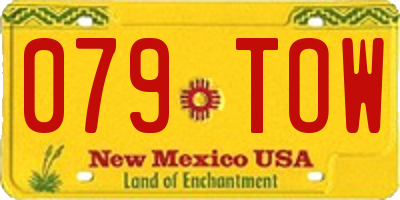 NM license plate 079TOW