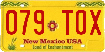 NM license plate 079TOX