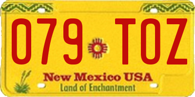 NM license plate 079TOZ