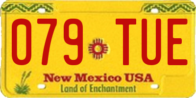 NM license plate 079TUE