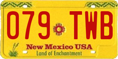 NM license plate 079TWB