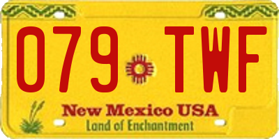 NM license plate 079TWF