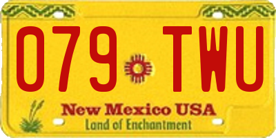 NM license plate 079TWU