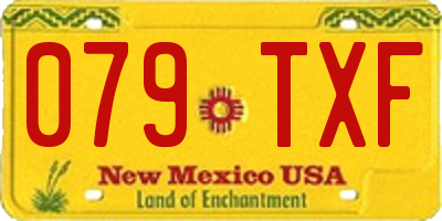 NM license plate 079TXF