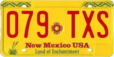 NM license plate 079TXS