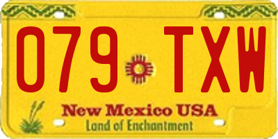 NM license plate 079TXW