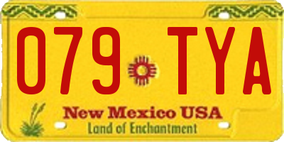 NM license plate 079TYA
