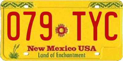 NM license plate 079TYC