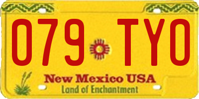 NM license plate 079TYO