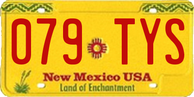 NM license plate 079TYS