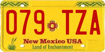 NM license plate 079TZA