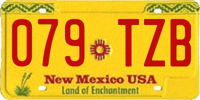 NM license plate 079TZB