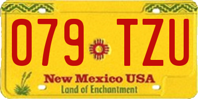 NM license plate 079TZU