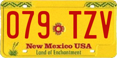 NM license plate 079TZV