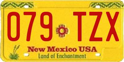 NM license plate 079TZX