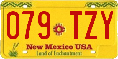 NM license plate 079TZY